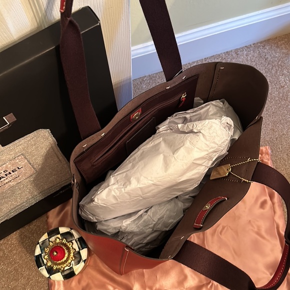 Coach Tote - Cranberry with a Brown Interior - Picture 4 of 11